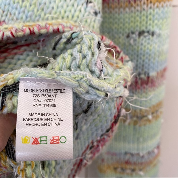 Anthropologie Sweater Elysa Cropped Turtleneck Sweater Knit Multi Colored Winter - Picture 7 of 10